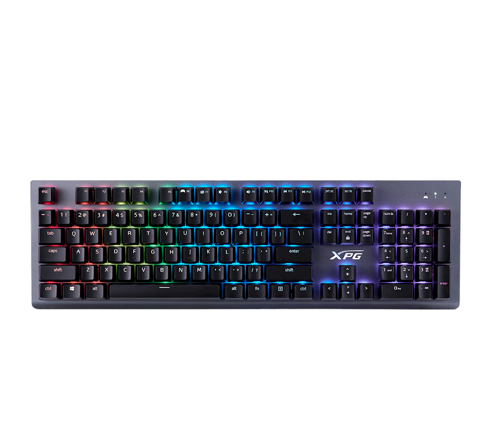 Teclado Gamer XPG Mage RGB, Teclado Mecánico, Switch Kailh Red, Alámbrico, Gris Metálico (Español)