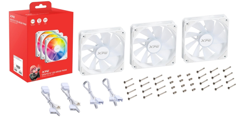 Ventilador XPG VENTO R, 120mm, 1600RPM, ARGB, Blanco