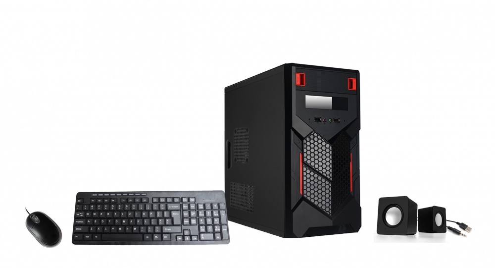 Gabinete Xtech, Micro-ATX, USB 2.0, incluye Fuente 500W, sin Ventiladores Instalados, Negro ― incluye Teclado/Mouse/Bocinas