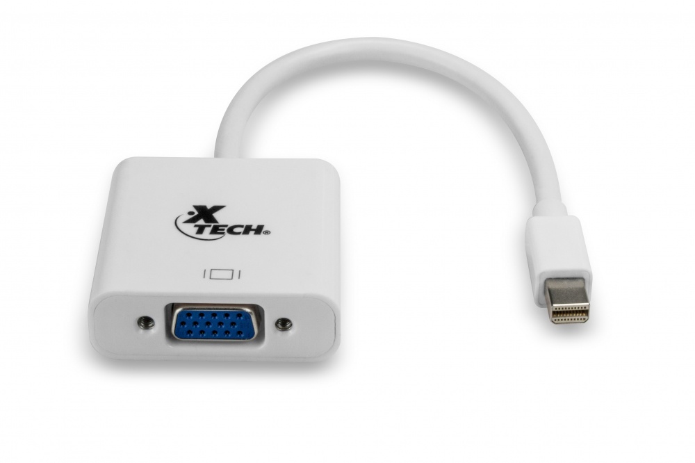 Xtech Adaptador mini DisplayPort Macho - VGA, 1080p, 17cm, Blanco