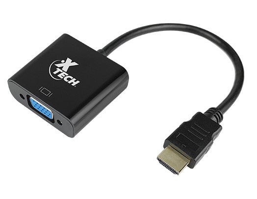 Xtech Adaptador HDMI Macho - VGA Hembra, Negro