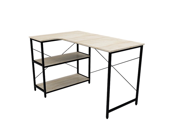 Xtech Escritorio en L para Computadora con Estantes XTF-CD186, Madera/Negro