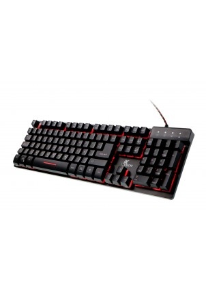 Teclado Gamer Xtech Revenger Rojo/Azul/Púrpura, Alámbrico, Negro (Español)