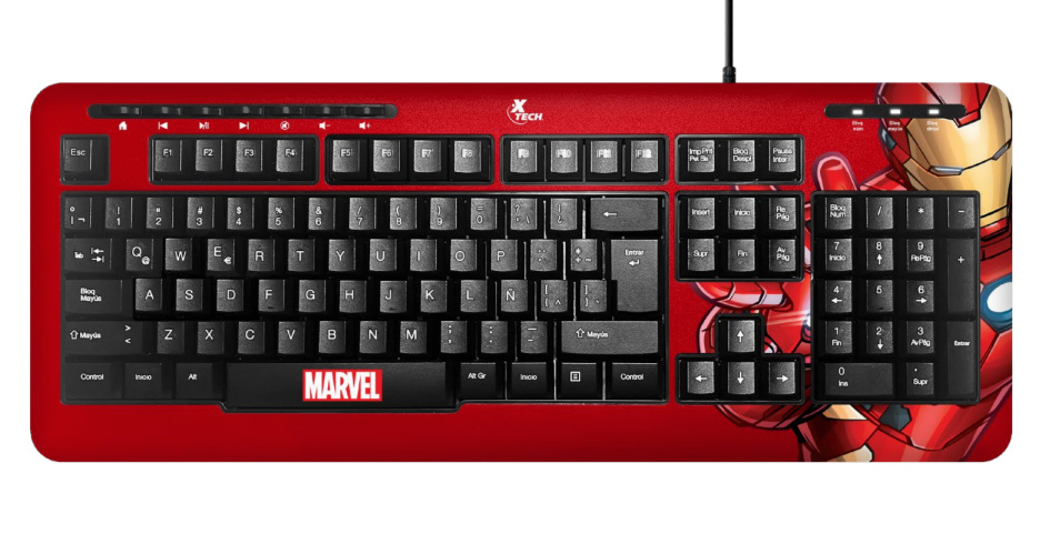 Teclado Xtech XTK-M401IM, Alámbrico, USB, Iron Man (Español)