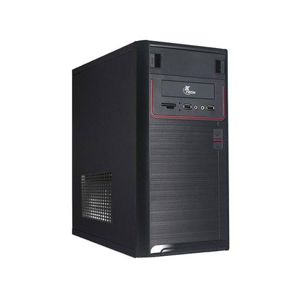 Gabinete Xtech XTQ-100, Micro-Tower, Micro-ATX, USB 2.0, con Fuente de 600W, sin Ventiladores Instalados, Negro/Rojo