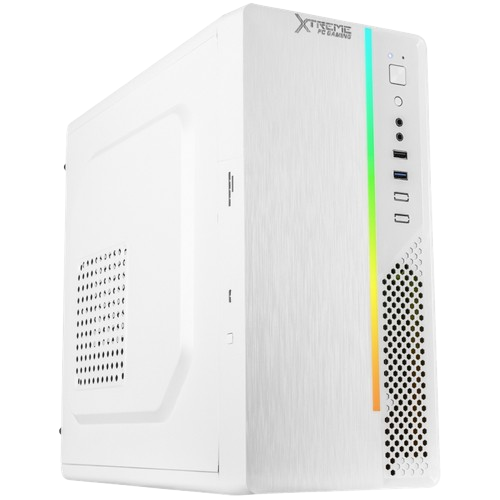 Gabinete Xtreme PC Gaming CXT445WT, Mini-Tower, Micro-ATX/Mini-ITX, USB 2.0/3.0, con Fuente de 500W, sin Ventiladores Instalados, Blanco