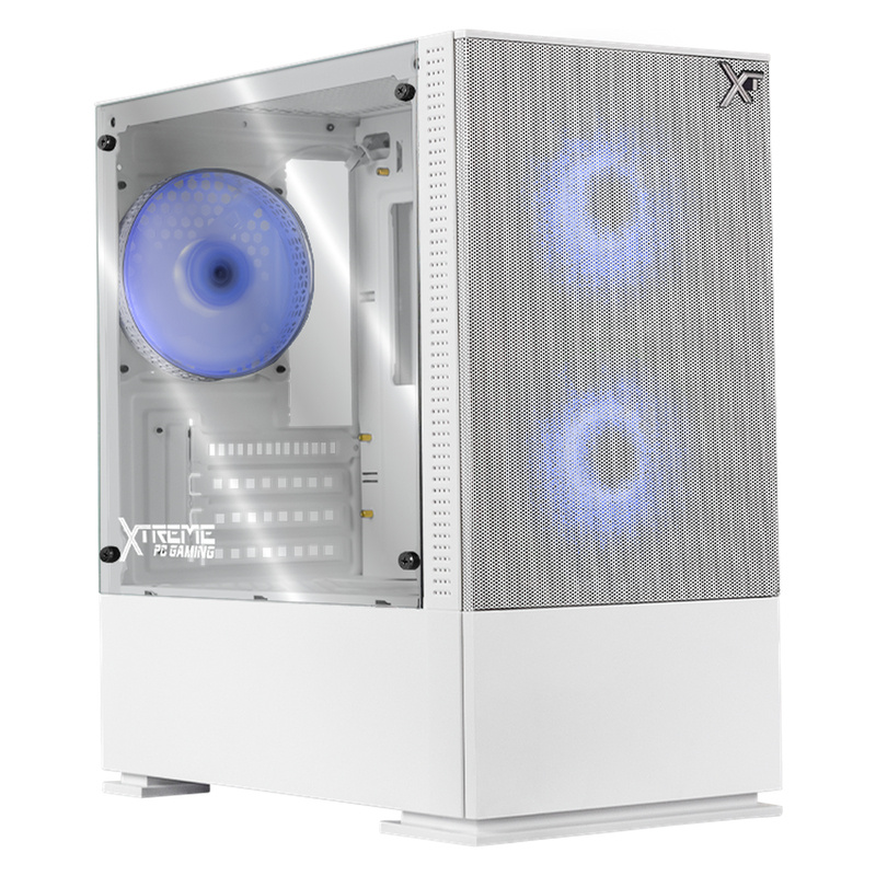 Gabinete Xtreme PC Gaming Air Flow, Micro-Tower, Micro-ATX/Mini-ITX, USB 2.0/3.0, sin Fuente, 3 Ventiladores Instalados, Blanco