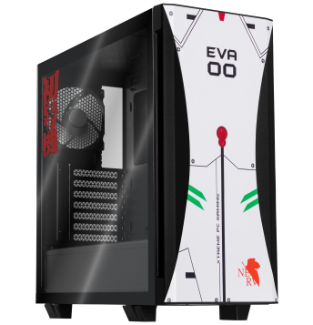 Gabinete Xtreme PC Gaming Evangelion, Midi-Tower, ATX/Micro-ATX/Mini-ITX, USB 3.0, sin Fuente, 2 Ventiladores Instalados, Negro/Blanco