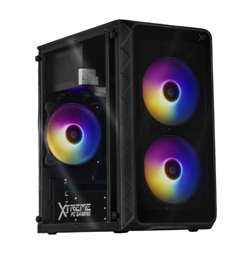 Gabinete Xtreme PC Gaming Zero, Mini-Tower, Micro-ATX/Mini-ITX, USB 2.0/3.0, con Fuente de 600W, 3 Ventiladores Instalados, Negro