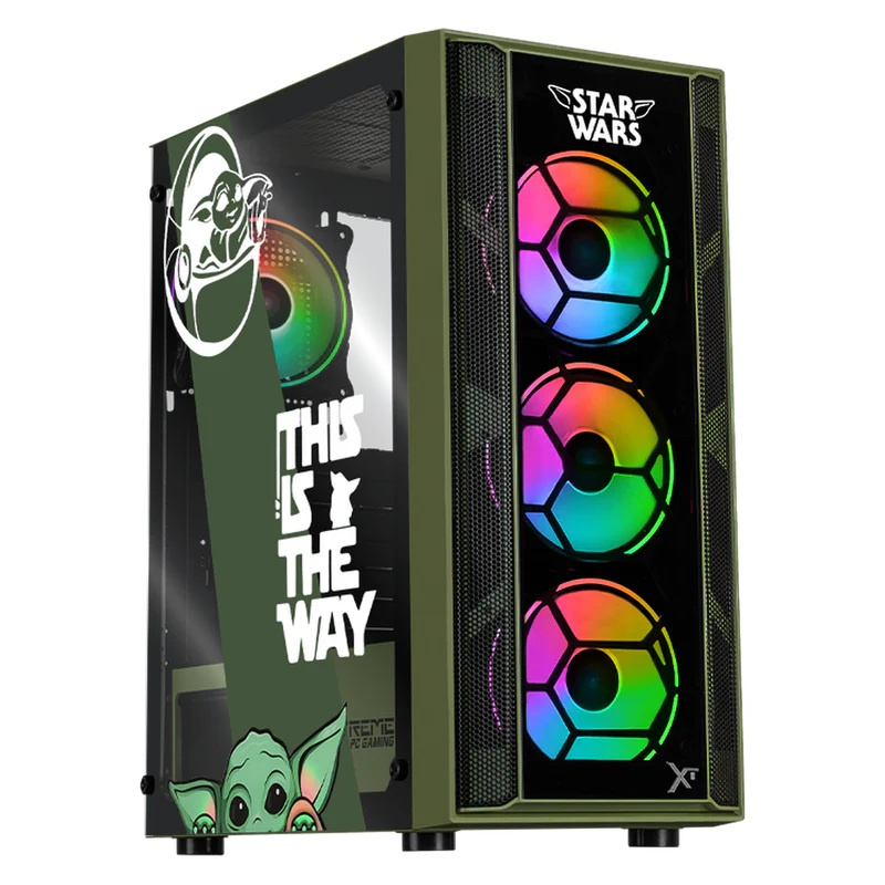 Gabinete Xtreme PC Gaming MG-23143, Midi-Tower, ATX/Micro-ATX/Mini-ITX, USB 2.0/3.0, sin Fuente, 4 Ventiladores Instalados, Verde