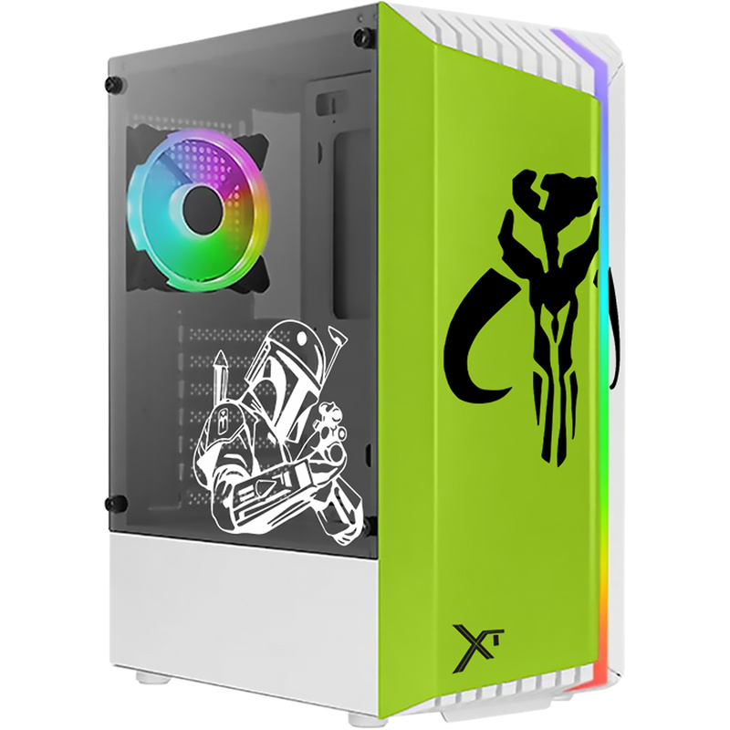Gabinete Xtreme PC Gaming Mandalorian Edition, Midi-Tower, ATX/Micro-ATX/Mini-ITX, USB 2.0/3.0, sin Fuente, 1 Ventilador Instalado, Verde 