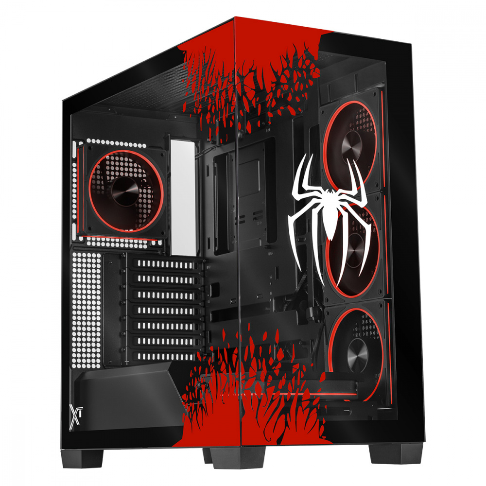 Gabinete Xtreme PC Gaming MG-23111, Midi-Tower, Micro-ATX/Mini-ITX, USB 2.0/3.0, sin Fuente, 5 Ventiladores Instalados, Negro