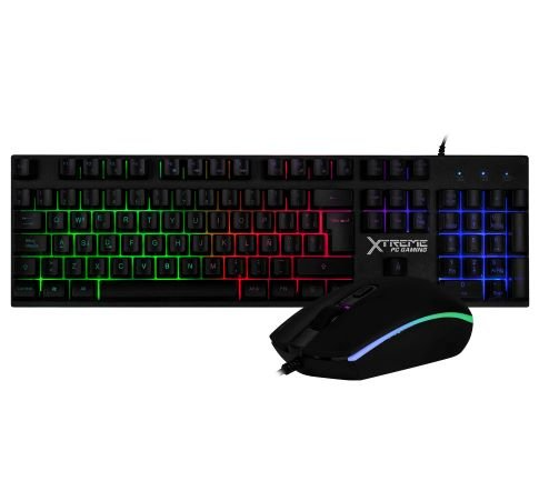 Kit Gamer de Teclado y Mouse Xtreme PC Gaming KXTGK2BKV2, Alámbrico, USB, Negro, Español
