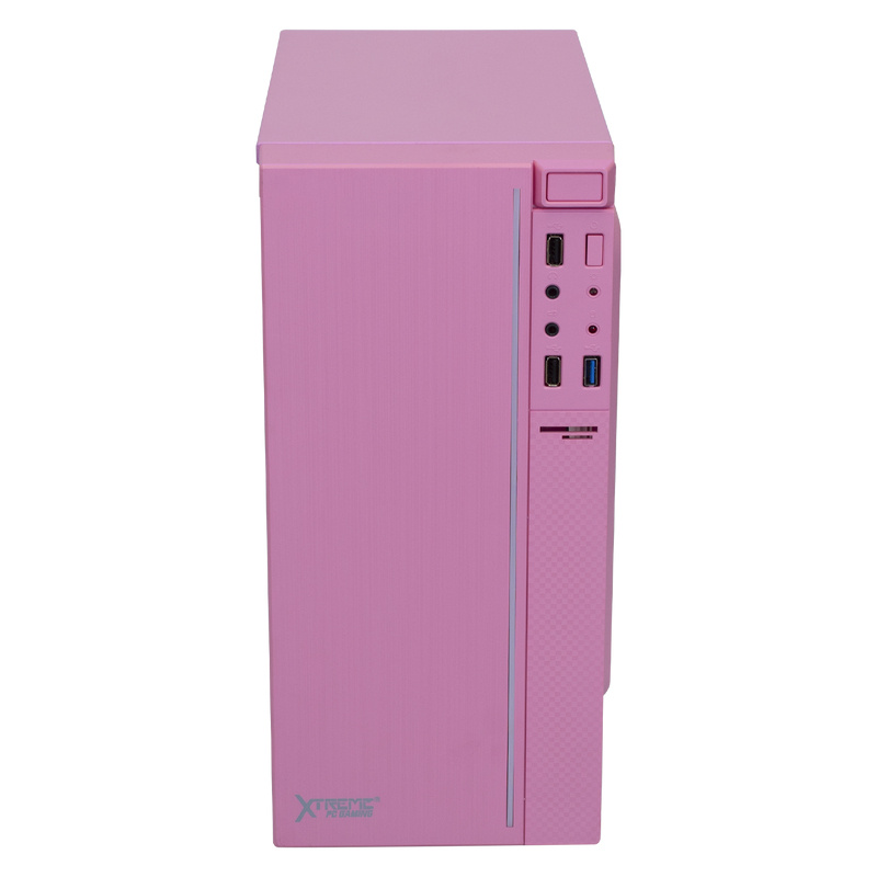 Gabinete Xtreme PC Gaming XSCGXT0P con Ventana, Mini Tower, Micro-ATX/Mini-ITX, USB 3.0/2.0, sin Fuente, 1 Ventilador Instalado, Rosa