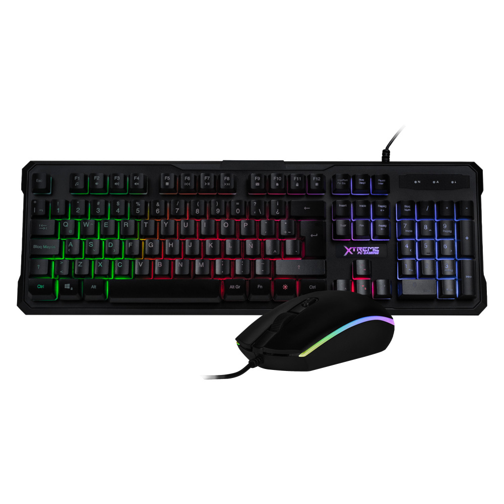 Kit Gamer de Teclado y Mouse Xtreme PC Gaming, Alámbrico, USB, Negro (Español)