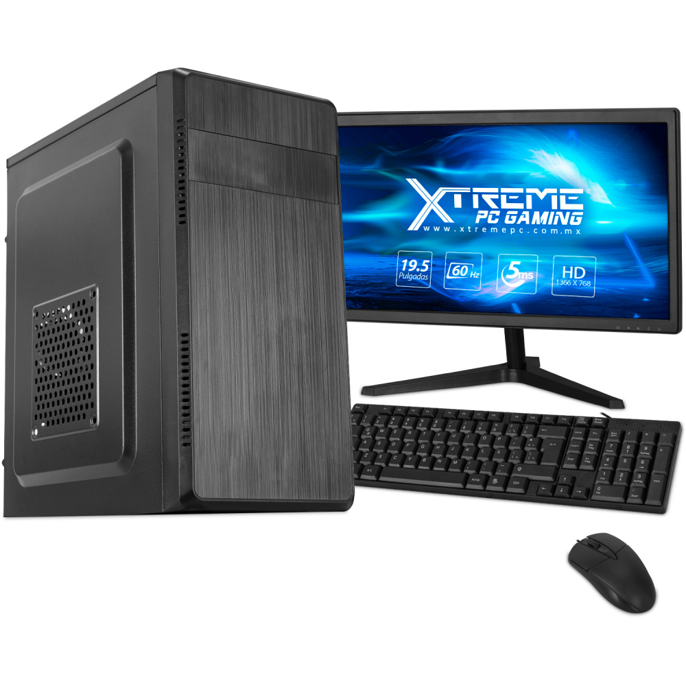 Computadora Xtreme PC Gaming CM-05052, Intel Celeron J4125 2GHz, 8GB, 250GB SSD, Adaptador WiFi, Windows 10 Prueba ― incluye Monitor 19.5", Teclado y Mouse
