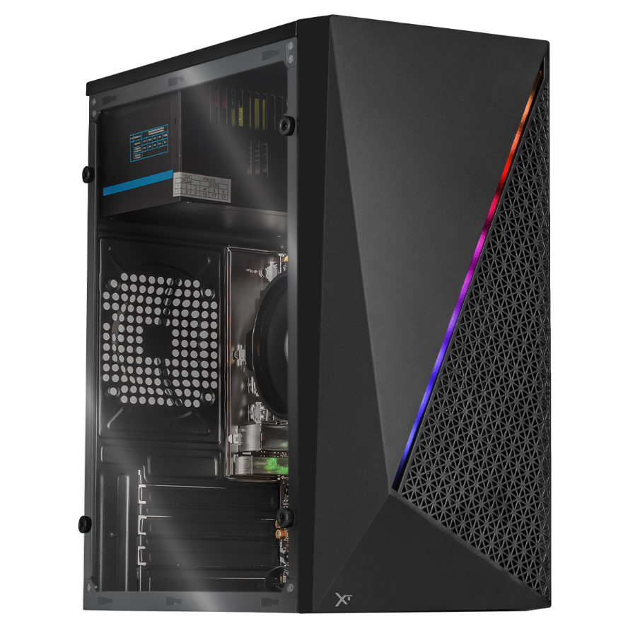 Computadora Xtreme PC Gaming CM-05058, AMD Ryzen 5 5600G, 16GB, 500GB SSD, Wi-Fi, Windows 10 Prueba ― tiene todos los postes del panel frontal quebrados.