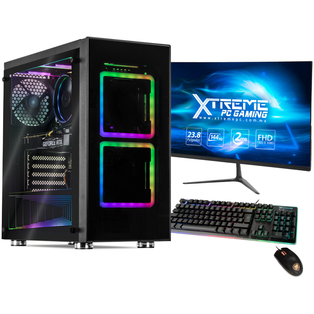 Computadora Gamer Xtreme PC Gaming CM-30074, AMD Ryzen 7 5700X 3.40GHz, 16GB, 2TB + 500GB SSD, WiFi, NVIDIA GeForce RTX 3060, Windows 10 Prueba ― Incluye Monitor 23.8", Teclado y Mouse