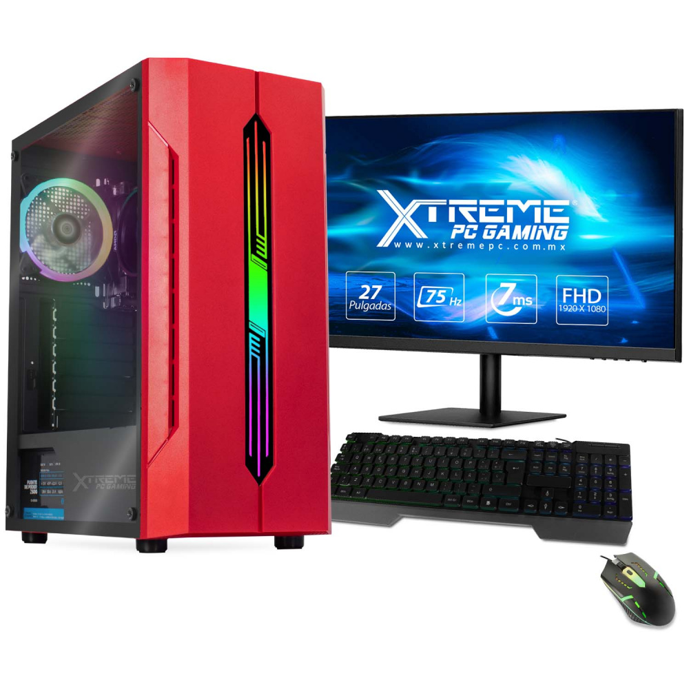Computadora Gamer Xtreme PC Gaming CM-05360, AMD Ryzen 5 5600G 3.90GHz, 16GB, 480GB SSD, Windows 10 Prueba ― Incluye Monitor de 27", Teclado y Mouse