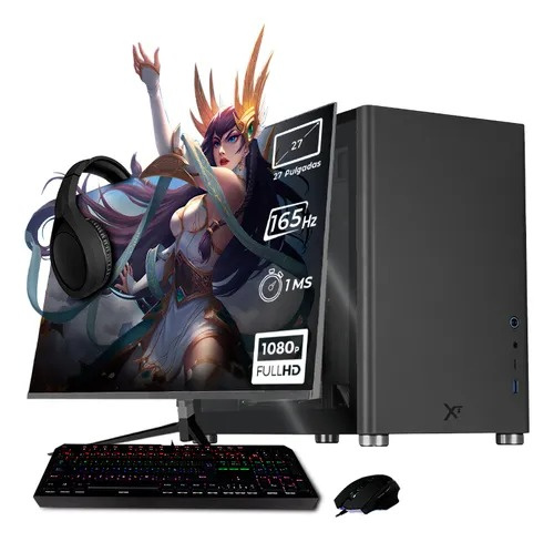 Computadora Gamer Xtreme PC Gaming XTBRR732GB3050MESG, AMD Ryzen 7 5700, NVIDIA GeForce RTX 3050, 32GB, 1TB SSD, Wi-Fi, Windows 10 Prueba + Teclado/Mouse/Monitor de 27"