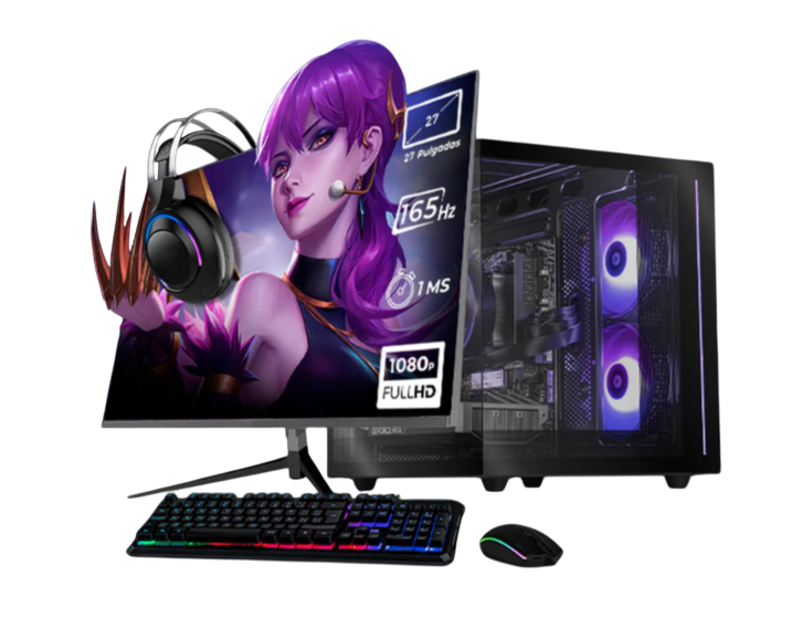 Computadora Gamer Xtreme PC Gaming CM-05565, AMD Ryzen 7 5700, NVIDIA GeForce RTX 5060, 32GB, 1TB SSD, Wi-Fi, Windows 10 Prueba + Teclado/Mouse/Monitor de 27"
