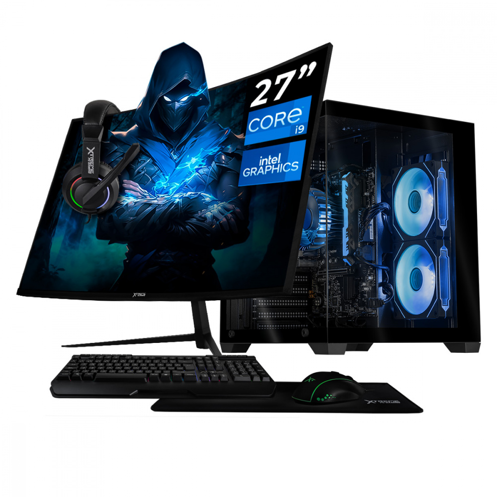 Computadora Xtreme PC Gaming CM-54130, Intel Core i9-12900, 16GB, 1TB SSD, Wi-Fi, Windows 10 Prueba + Teclado/Mouse/Monitor de 27"