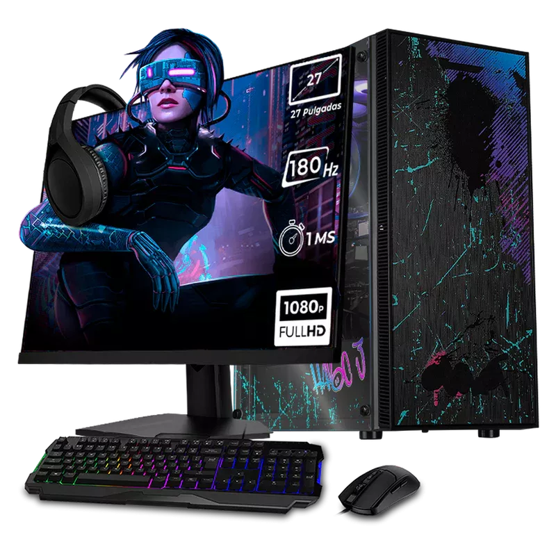 Computadora Gamer Xtreme PC Gaming CM-60084, AMD Ryzen 7 5700, AMD Radeon RX 7600, 32GB, 1TB SSD, Wi-Fi, Windows 10 Prueba + Teclado/Mouse/Monitor de 27"