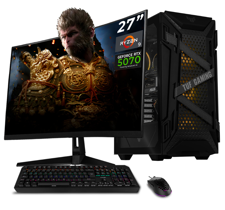 Computadora Gamer Xtreme PC Gaming CM-50270, AMD Ryzen 9 5900XT, NVIDIA GeForce RTX 5070, 32GB, 2TB SSD, Wi-Fi, Windows 10 Prueba + Teclado/Mouse/Monitor de 27"