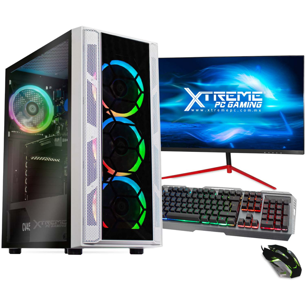 Computadora Gamer Xtreme PC Gaming CM-91034, Intel Core i5-10400F 2.90GHz, 16GB, 500GB SSD, WiFi, NVIDIA GeForce GTX 1050 Ti, Windows 10 Prueba ― Incluye Monitor de 23.8", Teclado y Mouse