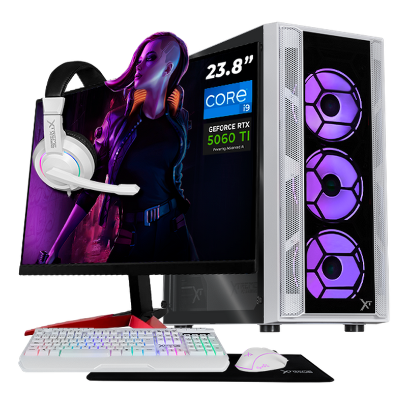 Computadora Gamer Xtreme PC Gaming CM-05847, Intel Core i9-12900F, NVIDIA GeForce RTX 5060 Ti, 32GB, 1TB SSD, Wi-Fi, Windows 11 Prueba + Teclado/Mouse/Monitor de 23.8"