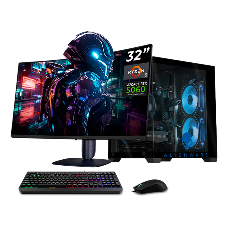 Computadora Gamer Xtreme PC Gaming CM-80137, AMD Ryzen 5 5500, NVIDIA GeForce RTX 5060, 16GB, 1TB SSD, sin Sistema Operativo + Teclado/Mouse/Monitor de 32"
