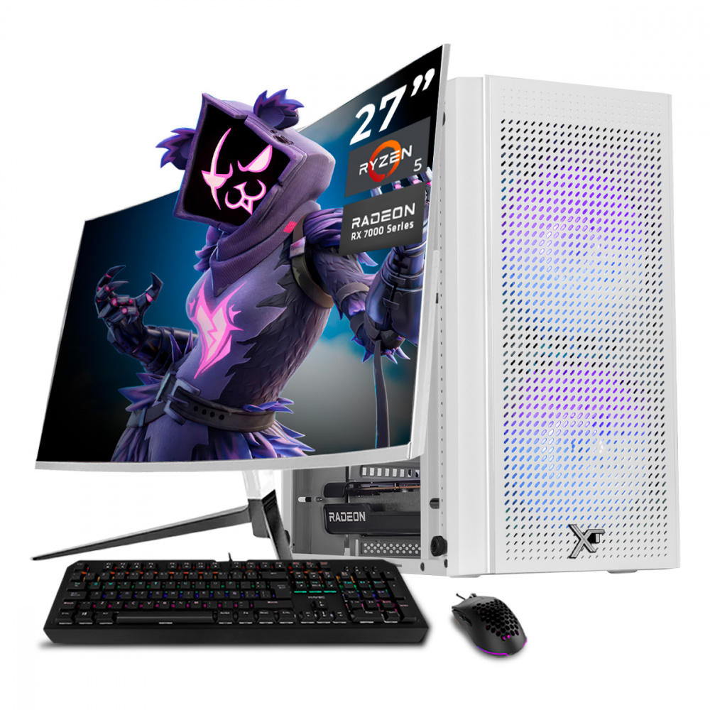 Computadora Gamer Xtreme PC Gaming CM-05740, AMD Ryzen 5 8400F, AMD Radeon RX 7600, 32GB, 1TB SSD, Wi-Fi, Windows 11 Prueba + Teclado/Mouse/Monitor de 27"
