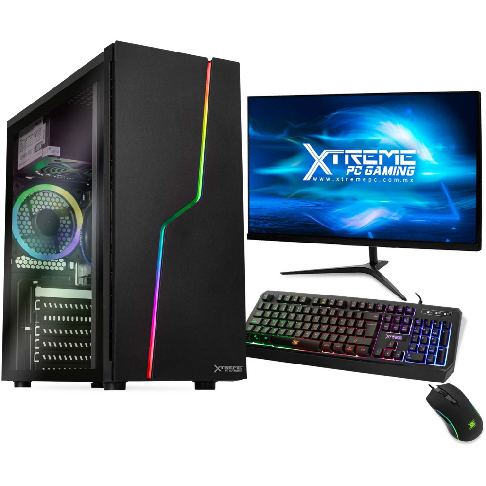 Computadora Gamer Xtreme PC Gaming CM-91030, AMD Ryzen 5 5600G 3.90GHz, 8GB, 240GB SSD, Wi-Fi, Windows 10 Prueba ― Incluye Monitor de 23.8", Teclado y Mouse