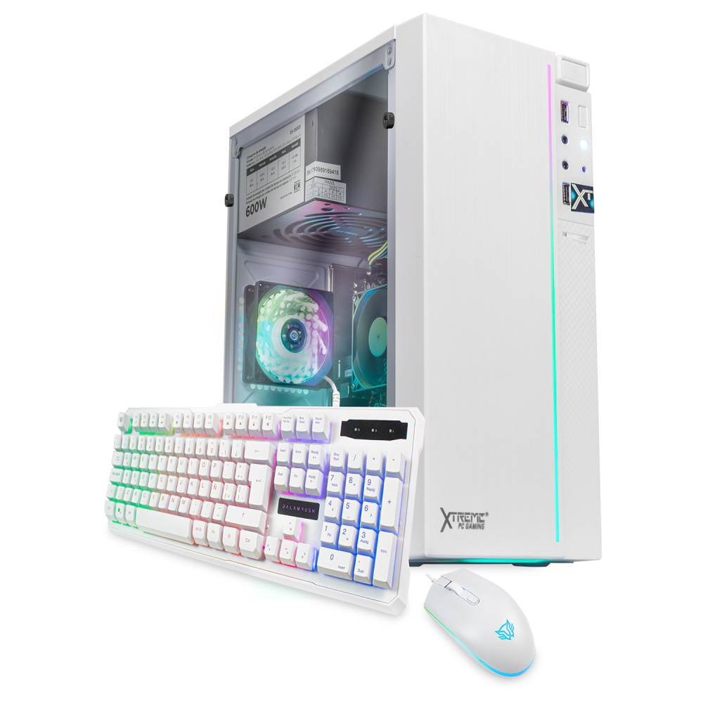 Computadora Gamer Xtreme PC Gaming CM-91056, AMD 4700S 3.60GHz Turbo, 16GB, 2TB + 240GB SSD, AMD Radeon RX 550, Wi-Fi, Windows 10 Prueba, Blanco ― Incluye Teclado y Mouse
