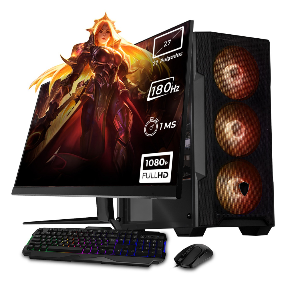 Computadora Gamer Xtreme PC Gaming CM-50368, AMD Ryzen 7 5700, NVIDIA GeForce RTX 4060, 32GB, 1TB SSD, Wi-Fi, Windows 10 Prueba + Teclado/Mouse/Monitor de 27"