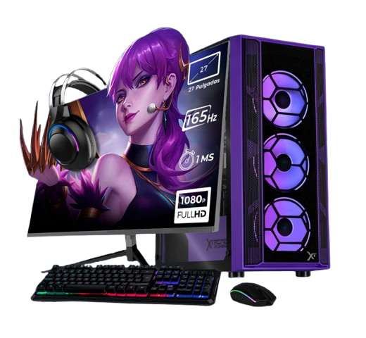 Computadora Gamer Xtreme PC Gaming CM-05836, AMD Ryzen 7 5700, NVIDIA GeForce RTX 5060, 32GB, 1TB SSD, Wi-Fi, Windows 10 Prueba + Teclado/Mouse/Monitor de 27"