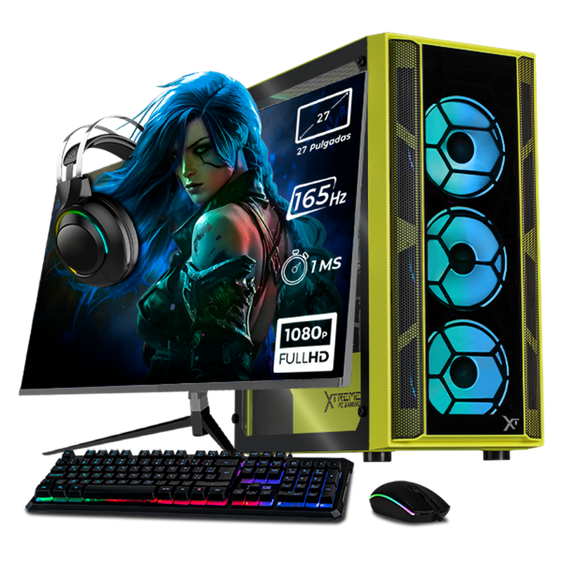 Computadora Gamer Xtreme PC Gaming CM-05833, AMD Ryzen 7 5700, NVIDIA GeForce RTX 5060, 32GB, 1TB SSD, Windows 10 Prueba + Teclado/Mouse/Monitor de 27"