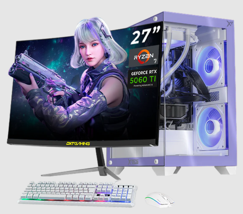 Computadora Gamer Xtreme PC Gaming CM-05899, AMD Ryzen 7 5700X, NVIDIA GeForce RTX 5060 Ti, 32GB, 1TB SSD, Wi-Fi, Windows 11 Prueba + Teclado/Mouse/Monitor de 27"