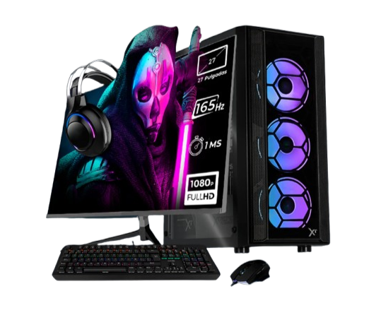 Computadora Gamer Xtreme PC Gaming CM-05825, AMD Ryzen 7 5700, AMD Radeon RX 6600, 32GB, 1TB SSD, Windows 10 Prueba + Teclado/Mouse/Monitor de 27"