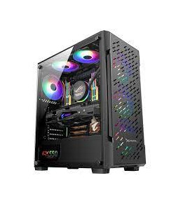 Gabinete Xzeal XZ135 con Ventana, Midi Tower, ATX/Micro ATX/Mini-ITX, USB 2.0/3.2, sin Fuente, 3 Ventiladores RGB Instalados, Negro ― Abolladuras