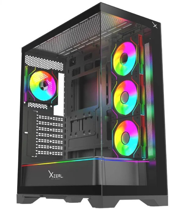 Gabinete Xzeal XZ160, Full Tower, ATX/EATX/Micro-ATX/Mini-ITX, USB 2.0/3.0, sin Fuente, 4 Ventiladores Instalados, Negro