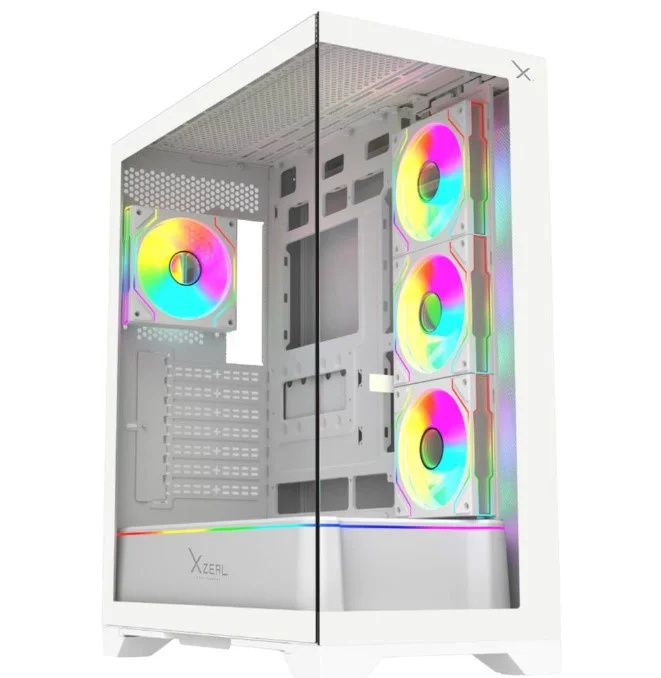 Gabinete Xzeal XZ160, Full Tower, ATX/EATX/Micro-ATX/Mini-ITX, USB 2.0, sin Fuente, 4 Ventiladores Instalados, Blanco