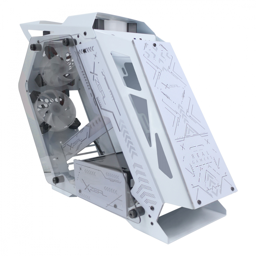 Gabinete Xzeal IR02, Midi-Tower, Micro-ATX/Mini-ITX, USB 3.0, sin Fuente, 4 Ventiladores Instalados, Blanco