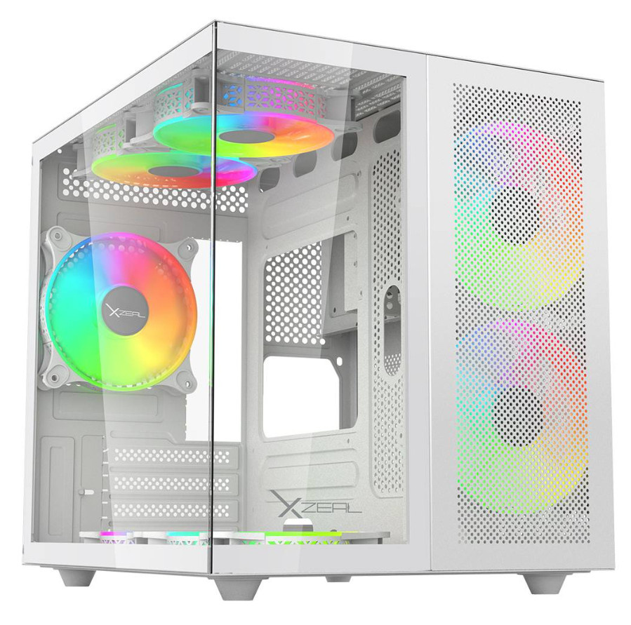 Gabinete Xzeal CXi1, Mini-Tower, Micro-ATX/Mini-ITX, USB 2.0/3.0, sin Fuente, 3 Ventiladores Instalados, Blanco
