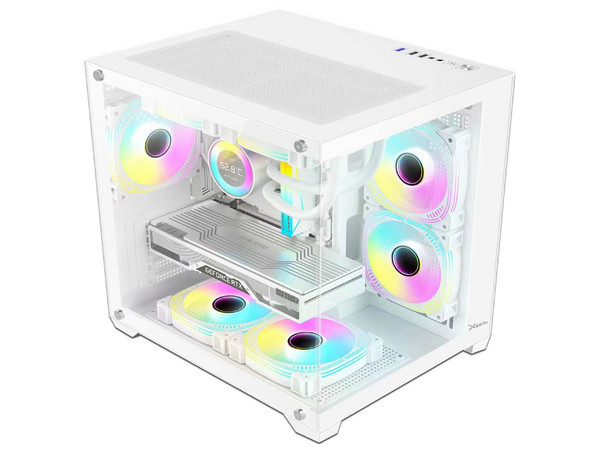 Gabinete Xzeal Panzer II Cubo, Mini-Tower, Micro-ATX, USB 2.0/3.0, sin Fuente, 3 Ventiladores Instalados, Blanco