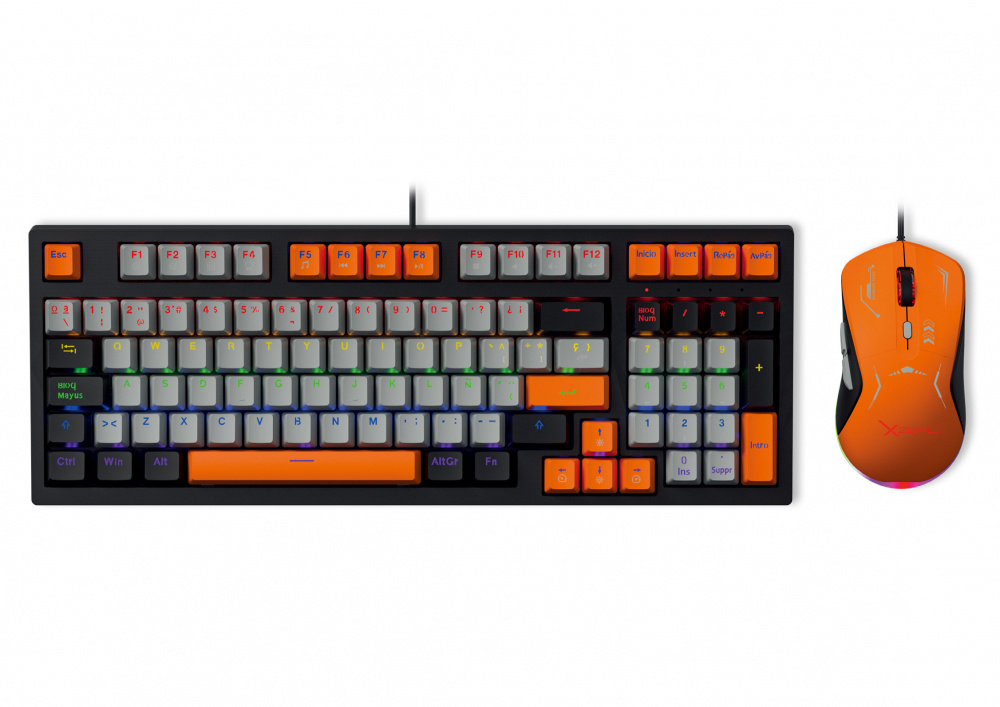 Kit Gamer de Teclado y Mouse Xzeal XZPKT1NG, Alámbrico, USB, Multicolor, Inglés