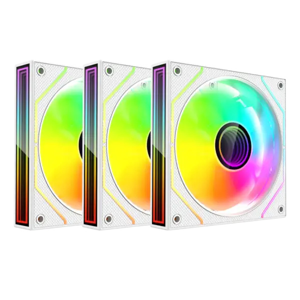 Ventilador Xzeal XZ1115, 3x 120mm, 1200RPM, Blanco 