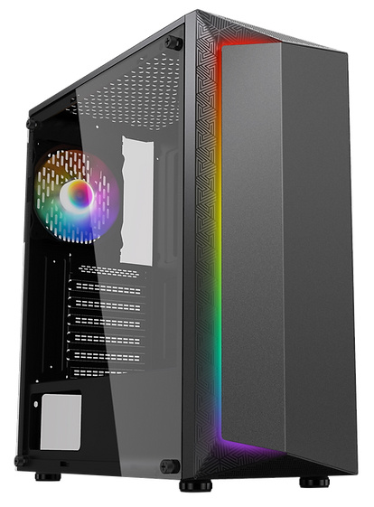 Gabinete Yaguaret Galactus con Ventana RGB, Midi-Tower, ATX/Micro ATX/ITX, USB 3.0/2.0, sin Fuente, Negro