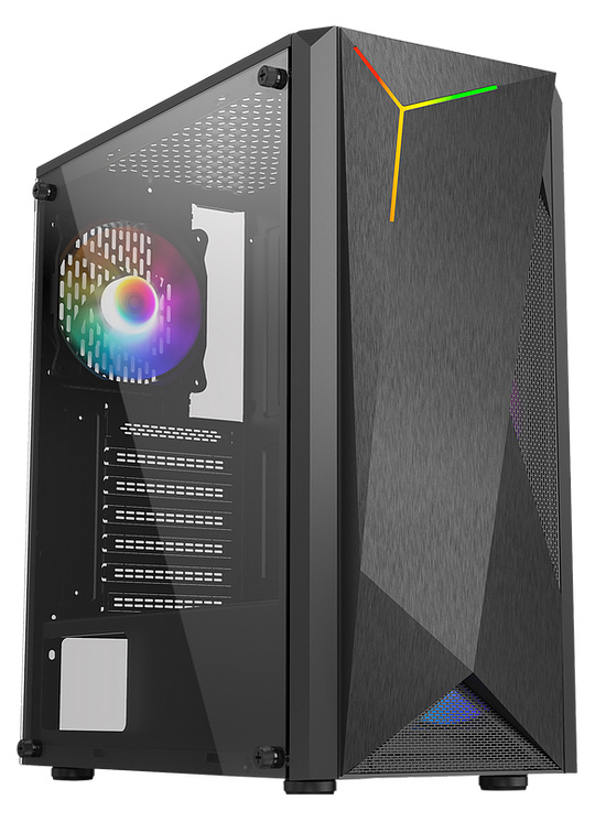 Gabinete Yaguaret Jaguar Warrior Strike con Ventana LED RGB, Midi-Tower, ATX/ITX/MICRO ATX, USB 2.0/3.2, sin Fuente, Negro