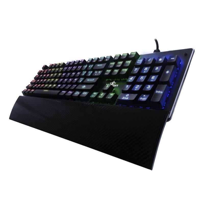 Teclado Gamer Yeyian Flare Serie 2000 LED RGB, Teclado Mecánico, Outemu Blue, Alámbrico, USB, Negro, Español 
